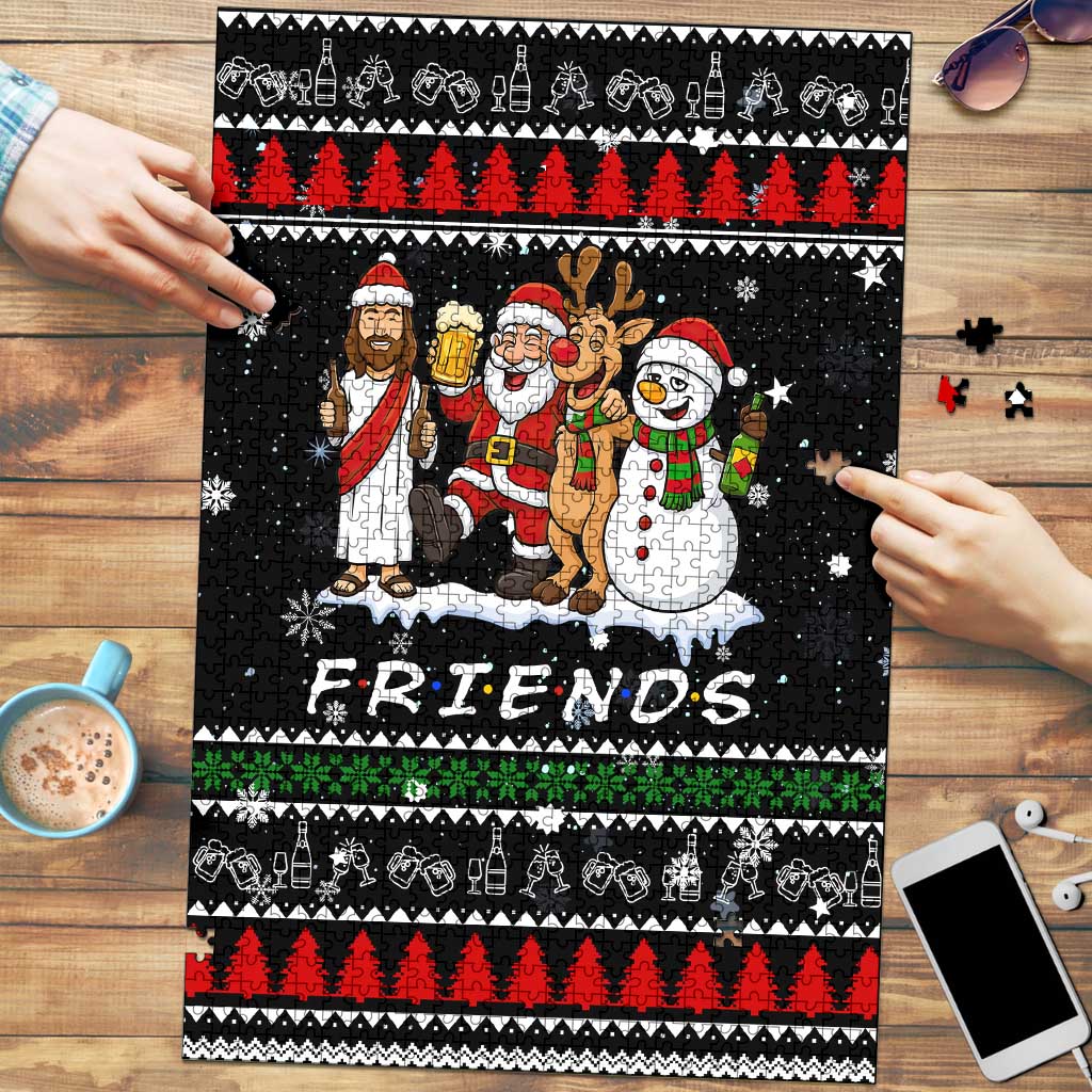 Santa Claus Jesus Friend of Christmas Puzzle Xmas Holiday Patterns - Wonder Print Shop