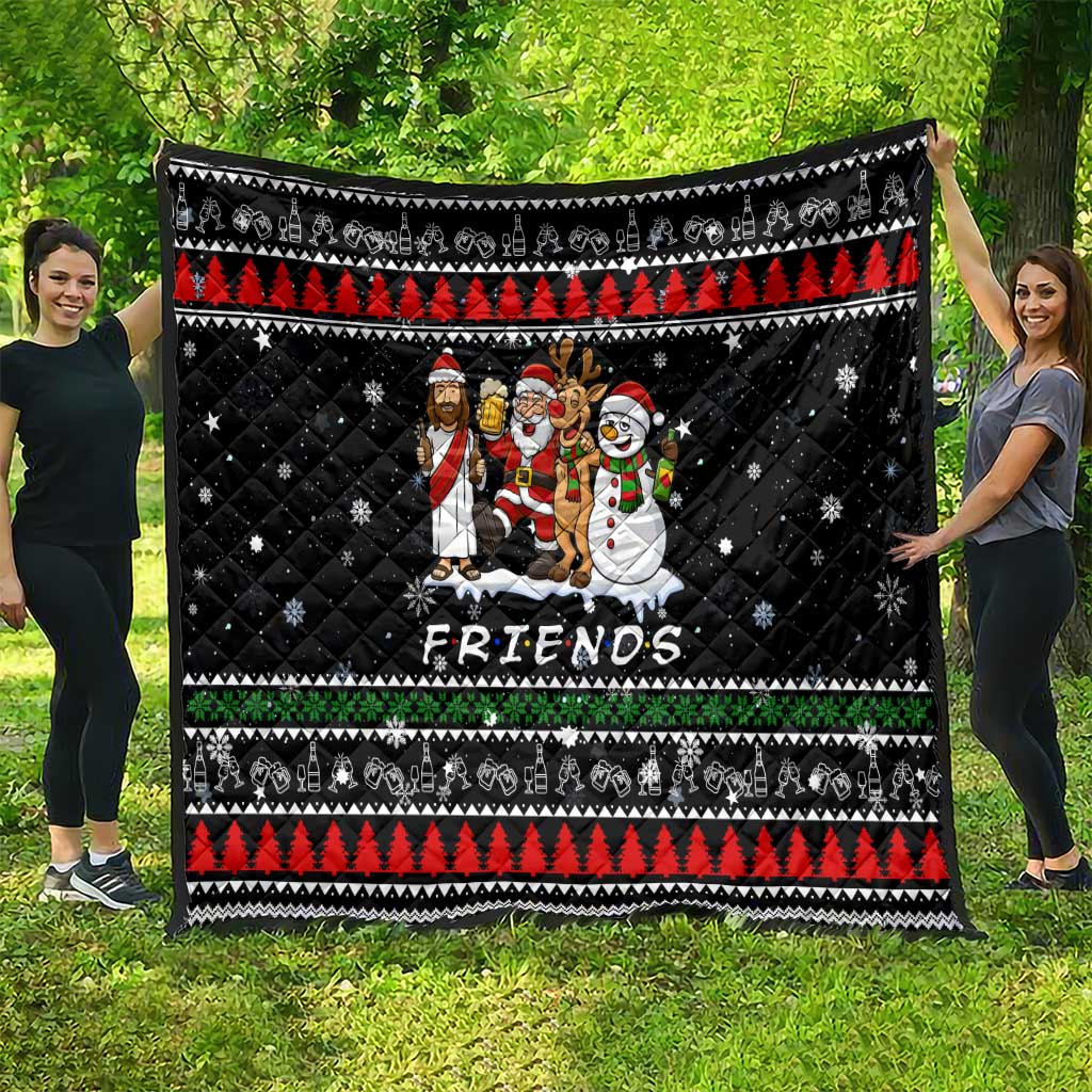 Santa Claus Jesus Friend of Christmas Quilt Xmas Holiday Patterns - Wonder Print Shop