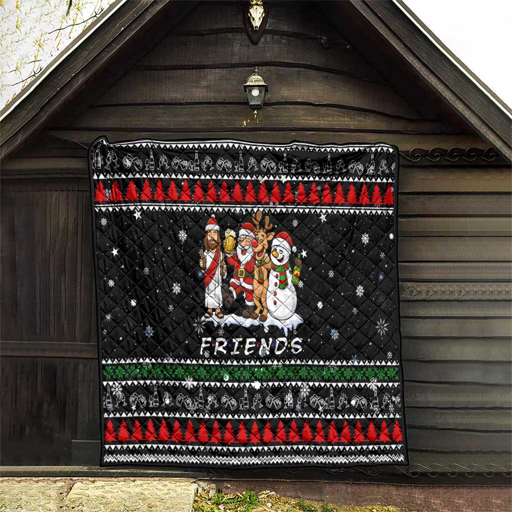 Santa Claus Jesus Friend of Christmas Quilt Xmas Holiday Patterns - Wonder Print Shop