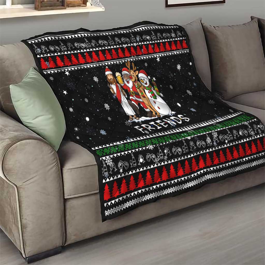 Santa Claus Jesus Friend of Christmas Quilt Xmas Holiday Patterns - Wonder Print Shop