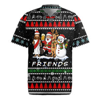 Santa Claus Jesus Friend of Christmas Rugby Jersey Xmas Holiday Patterns - Wonder Print Shop