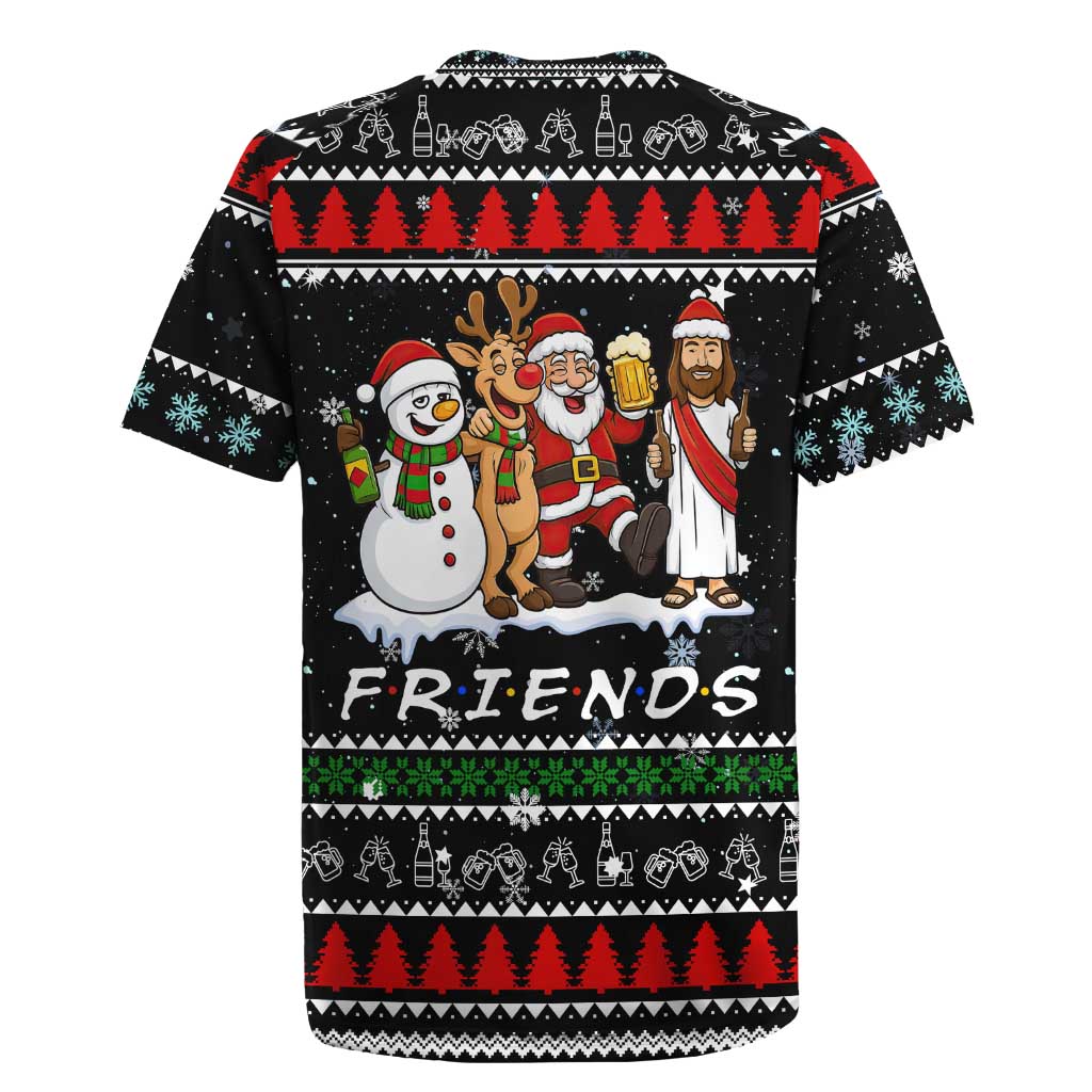 Santa Claus Jesus Friend of Christmas Rugby Jersey Xmas Holiday Patterns - Wonder Print Shop