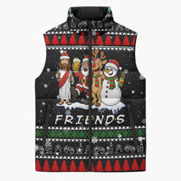 Santa Claus Jesus Friend of Christmas Sleeveless Puffer Jacket Xmas Holiday Patterns - Wonder Print Shop