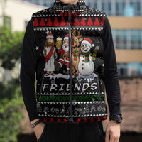 Santa Claus Jesus Friend of Christmas Sleeveless Puffer Jacket Xmas Holiday Patterns - Wonder Print Shop