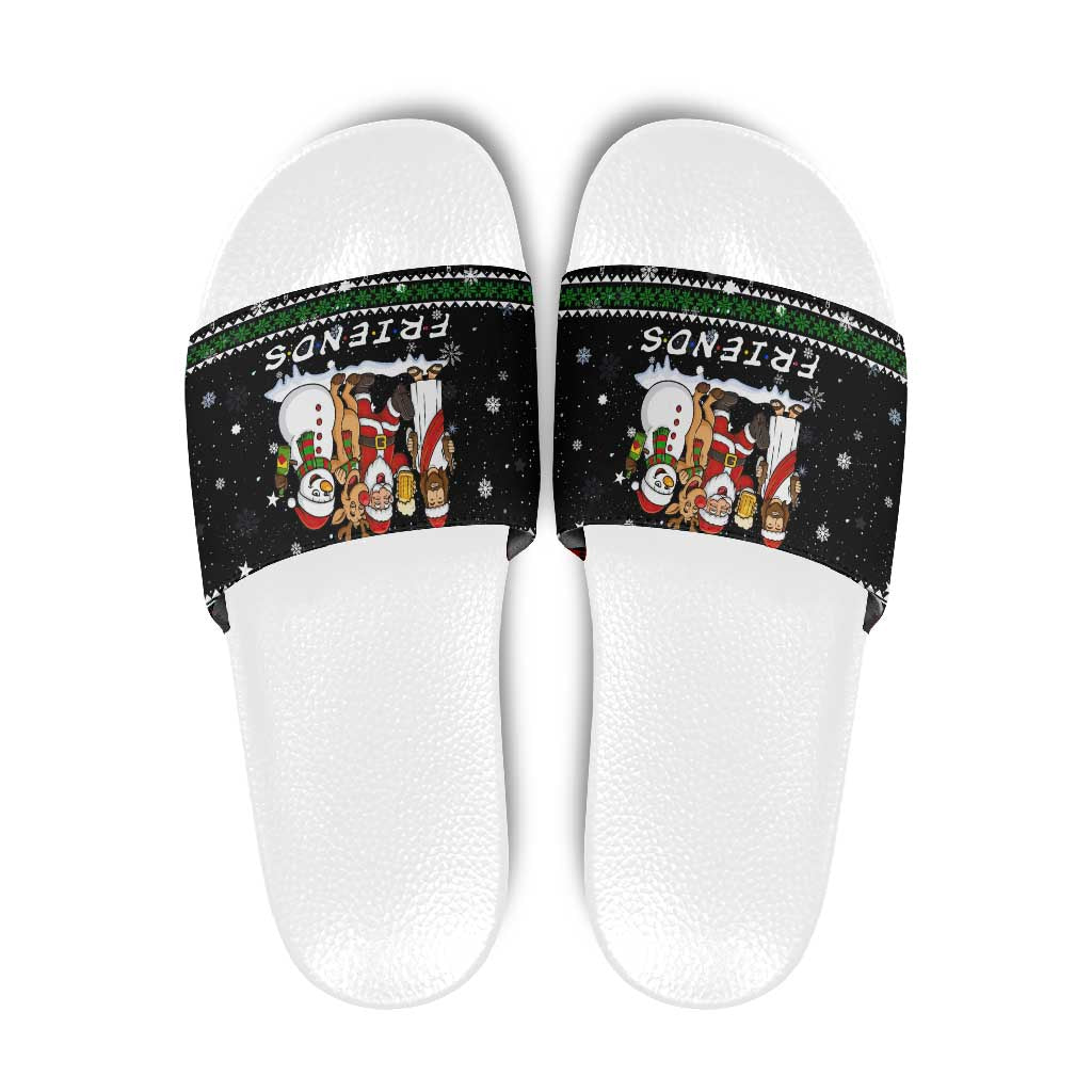 Santa Claus Jesus Friend of Christmas Slide Sandals Xmas Holiday Patterns - Wonder Print Shop