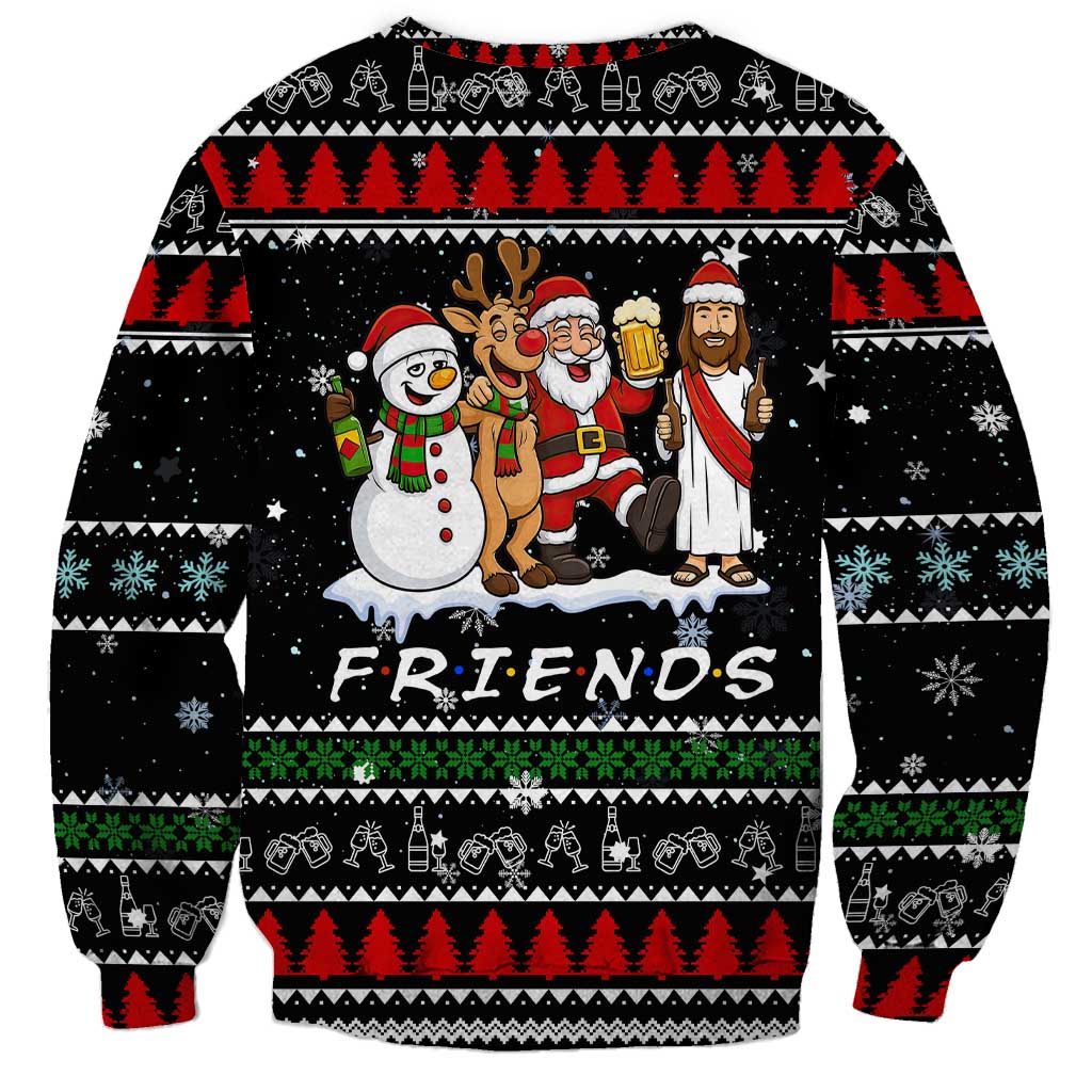 Santa Claus Jesus Friend of Christmas Sweatshirt Xmas Holiday Patterns - Wonder Print Shop