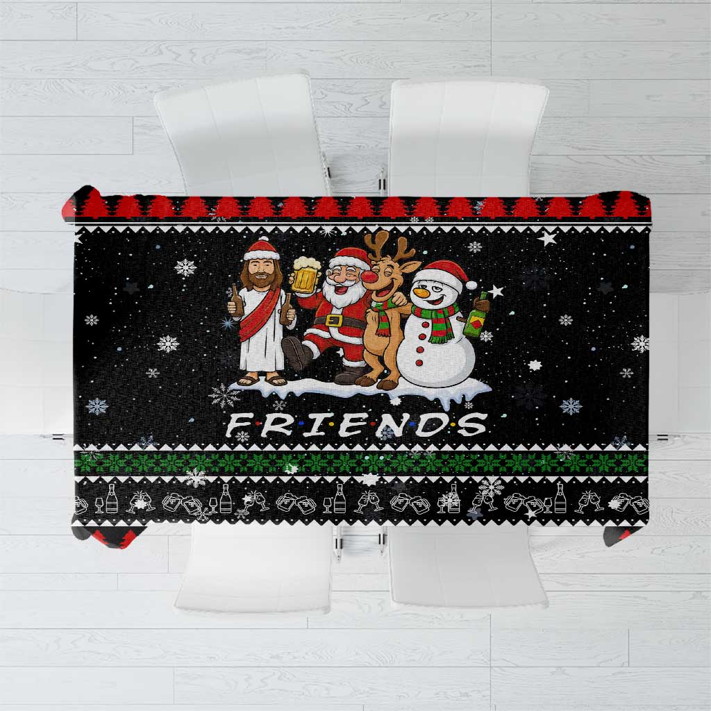 Santa Claus Jesus Friend of Christmas Tablecloth Xmas Holiday Patterns - Wonder Print Shop