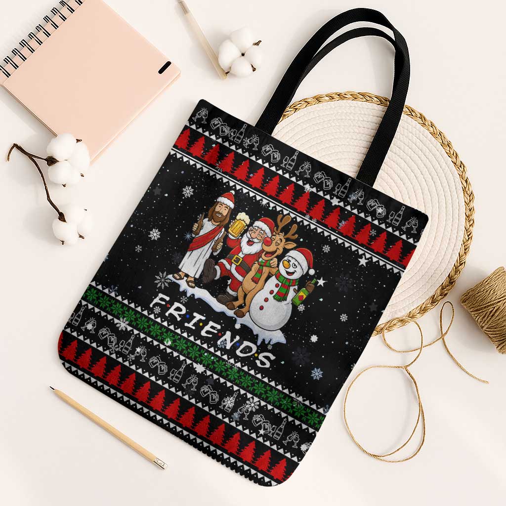 Santa Claus Jesus Friend of Christmas Tote Bag Xmas Holiday Patterns - Wonder Print Shop