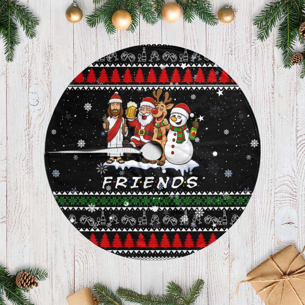 Santa Claus Jesus Friend of Christmas Tree Skirt Xmas Holiday Patterns - Wonder Print Shop