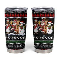 Santa Claus Jesus Friend of Christmas Tumbler Cup Xmas Holiday Patterns - Wonder Print Shop