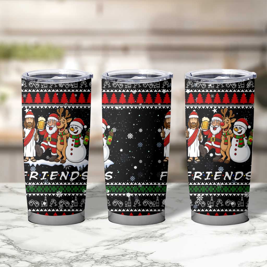 Santa Claus Jesus Friend of Christmas Tumbler Cup Xmas Holiday Patterns - Wonder Print Shop
