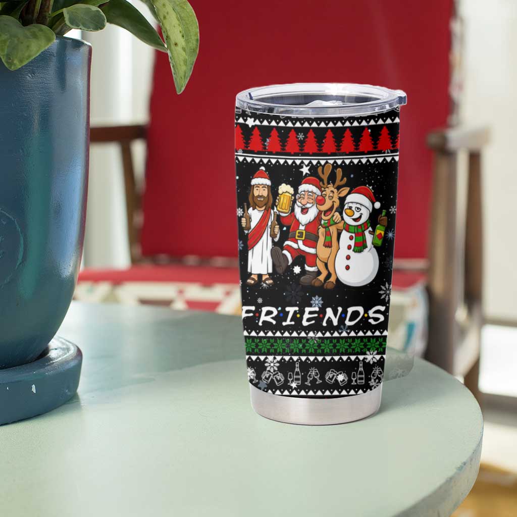 Santa Claus Jesus Friend of Christmas Tumbler Cup Xmas Holiday Patterns - Wonder Print Shop