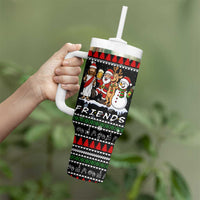 Santa Claus Jesus Friend of Christmas Tumbler With Handle Xmas Holiday Patterns - Wonder Print Shop