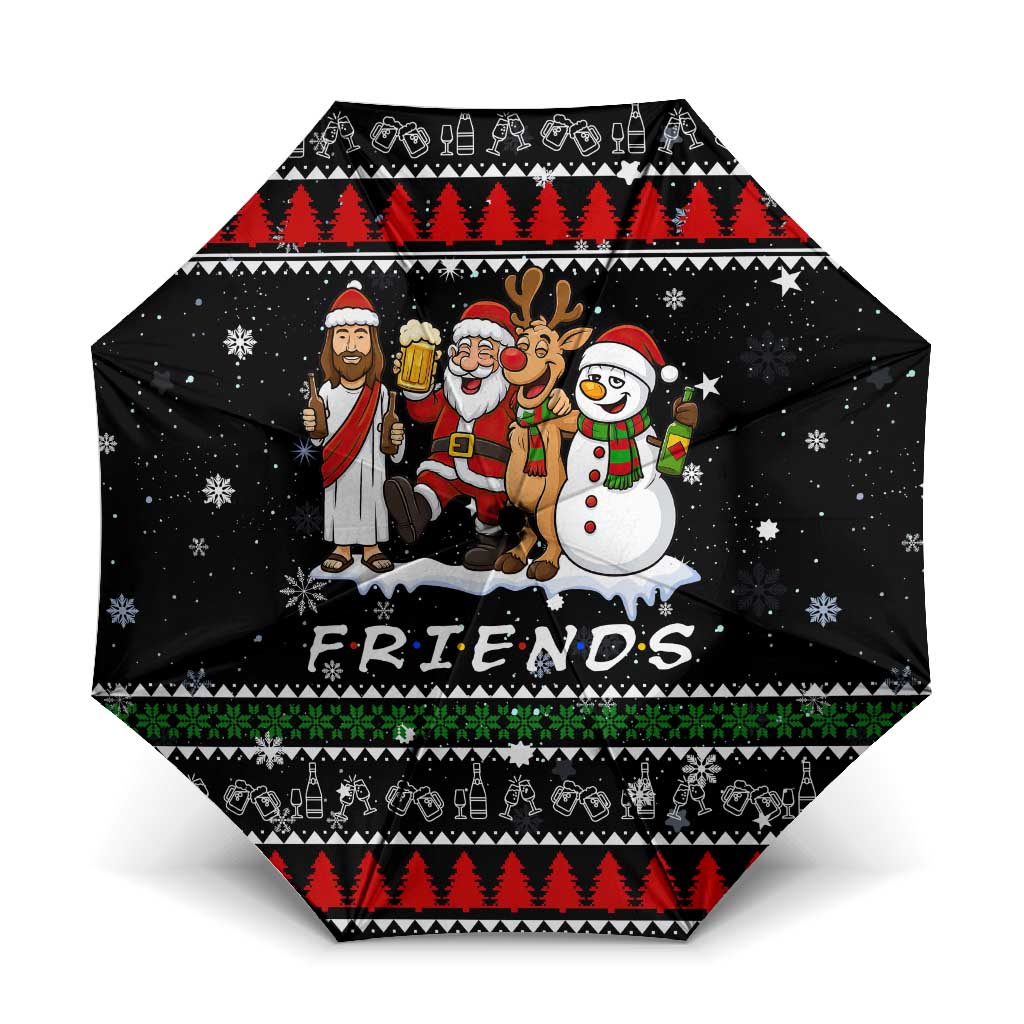 Santa Claus Jesus Friend of Christmas Umbrella Xmas Holiday Patterns - Wonder Print Shop