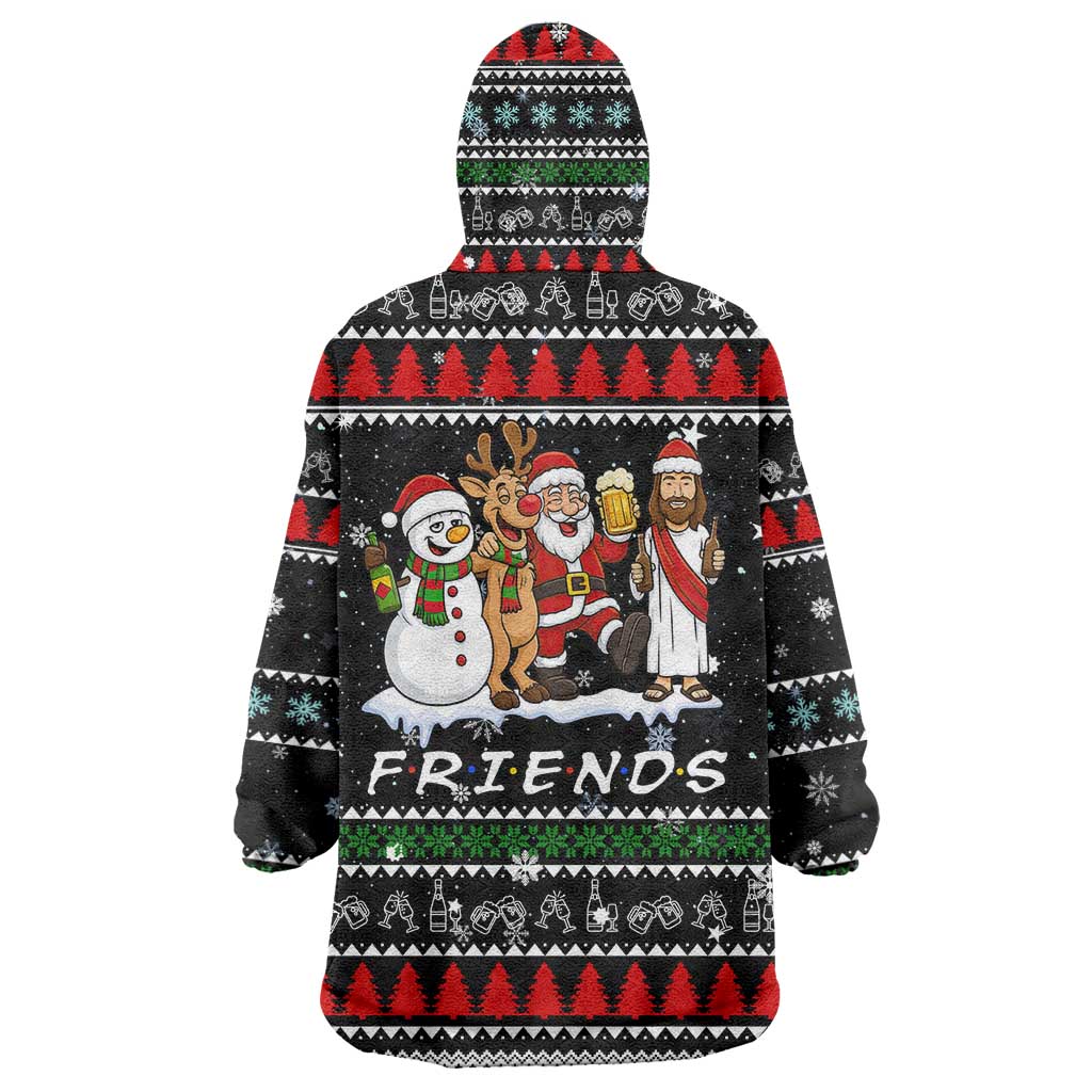 Santa Claus Jesus Friend of Christmas Wearable Blanket Hoodie Xmas Holiday Patterns - Wonder Print Shop