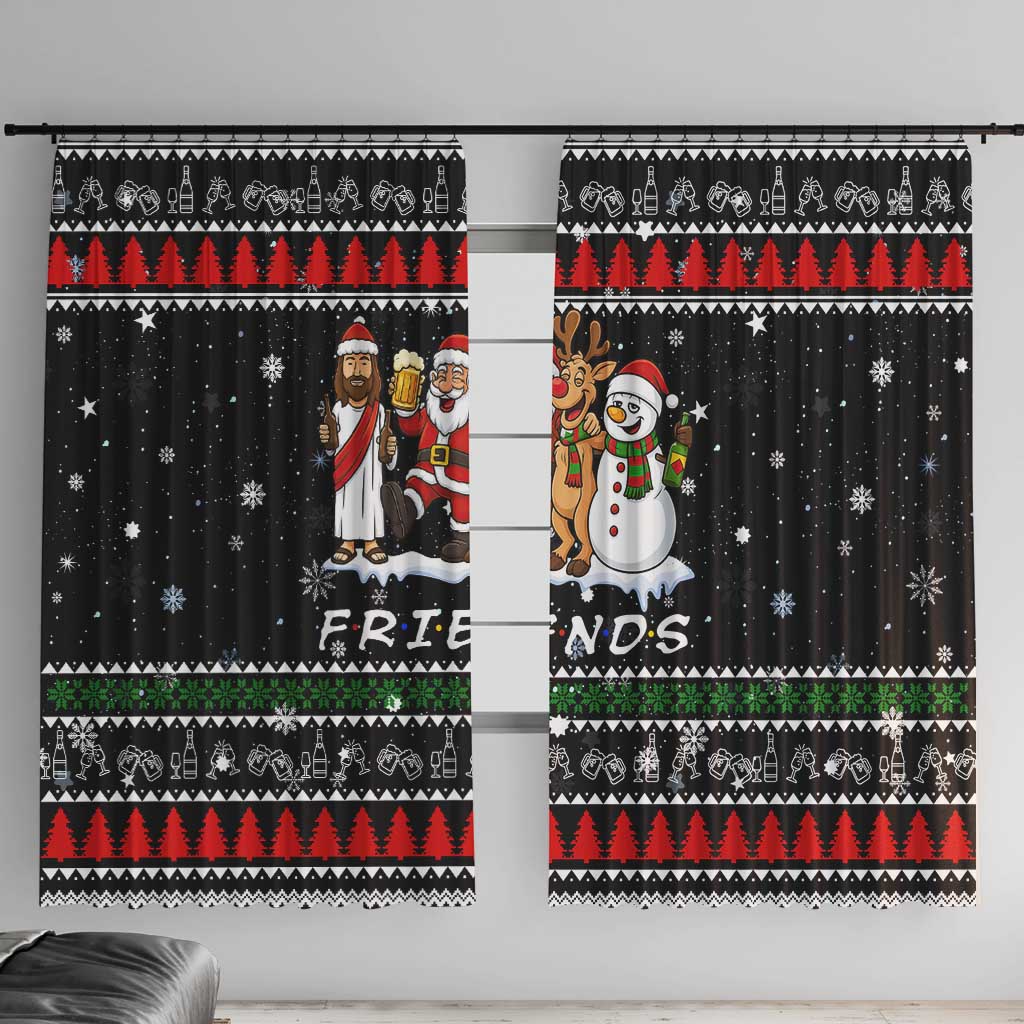Santa Claus Jesus Friend of Christmas Window Curtain Xmas Holiday Patterns - Wonder Print Shop