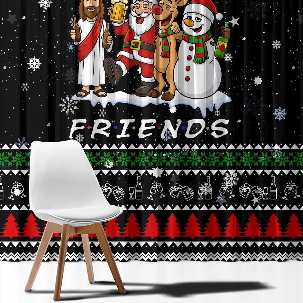 Santa Claus Jesus Friend of Christmas Window Curtain Xmas Holiday Patterns - Wonder Print Shop