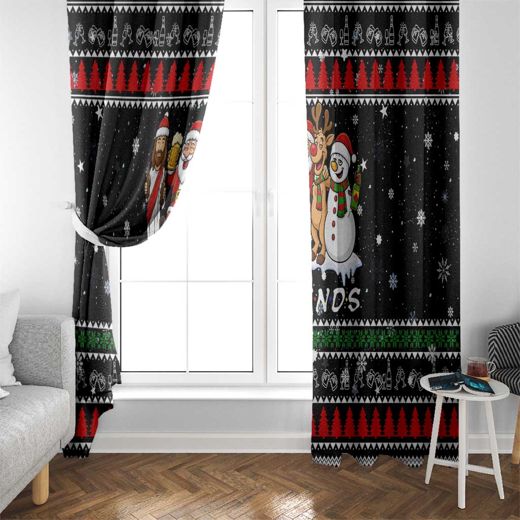 Santa Claus Jesus Friend of Christmas Window Curtain Xmas Holiday Patterns - Wonder Print Shop