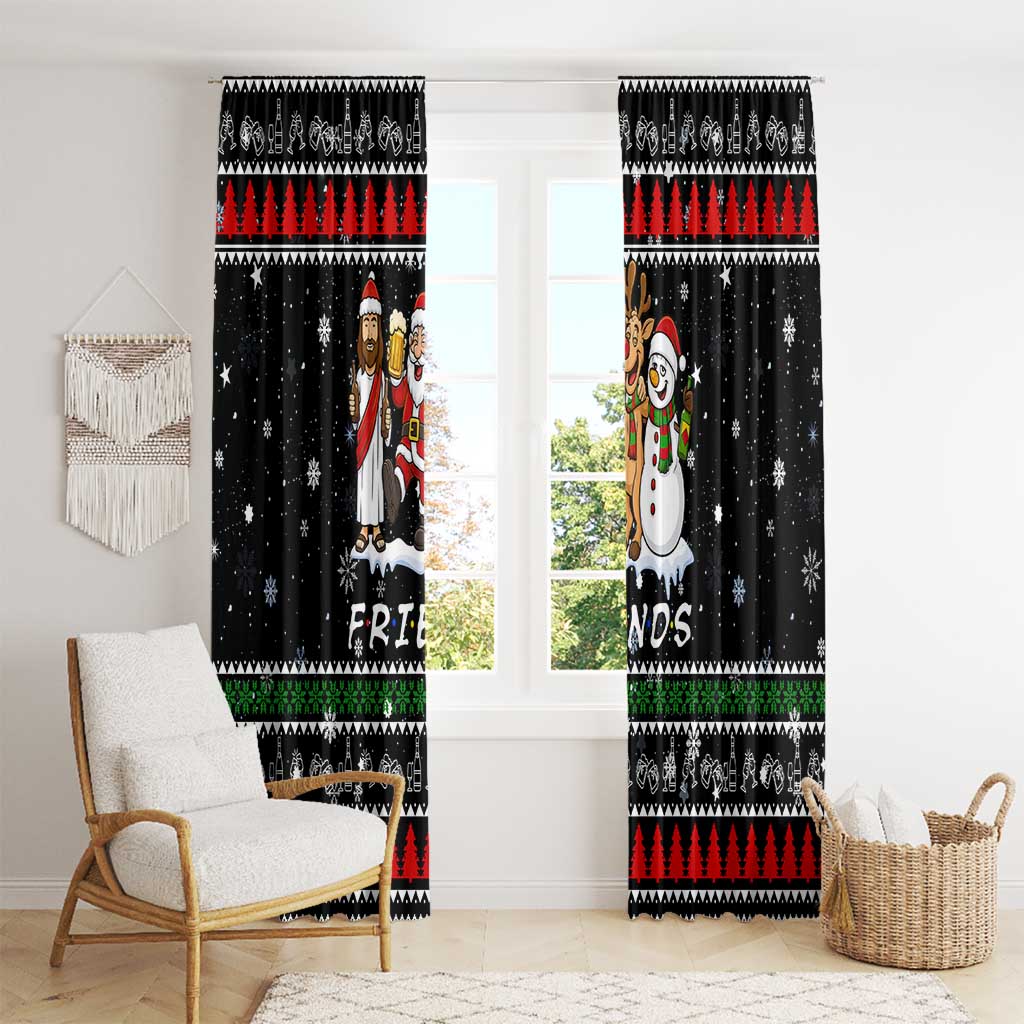 Santa Claus Jesus Friend of Christmas Window Curtain Xmas Holiday Patterns - Wonder Print Shop
