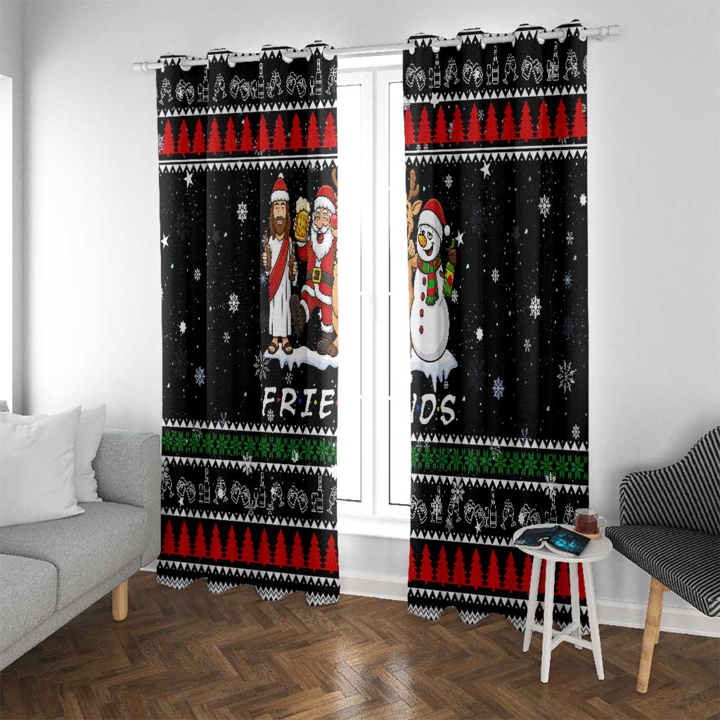 Santa Claus Jesus Friend of Christmas Window Curtain Xmas Holiday Patterns - Wonder Print Shop