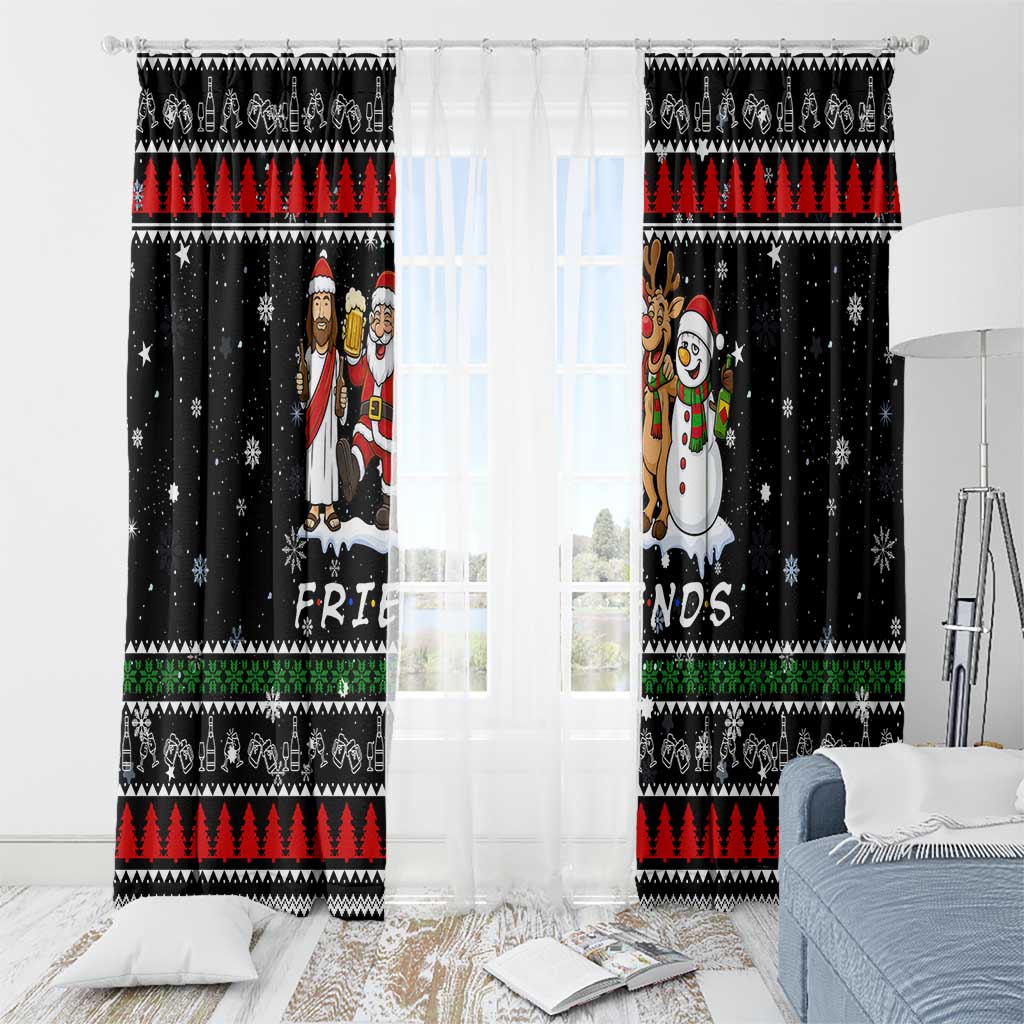 Santa Claus Jesus Friend of Christmas Window Curtain Xmas Holiday Patterns - Wonder Print Shop