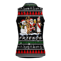 Santa Claus Jesus Friend of Christmas Women Sleeveless Polo Shirt Xmas Holiday Patterns - Wonder Print Shop