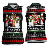 Santa Claus Jesus Friend of Christmas Women Sleeveless Polo Shirt Xmas Holiday Patterns - Wonder Print Shop