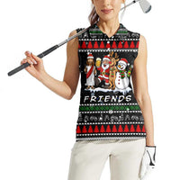 Santa Claus Jesus Friend of Christmas Women Sleeveless Polo Shirt Xmas Holiday Patterns - Wonder Print Shop