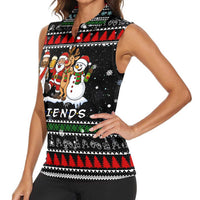 Santa Claus Jesus Friend of Christmas Women Sleeveless Polo Shirt Xmas Holiday Patterns - Wonder Print Shop