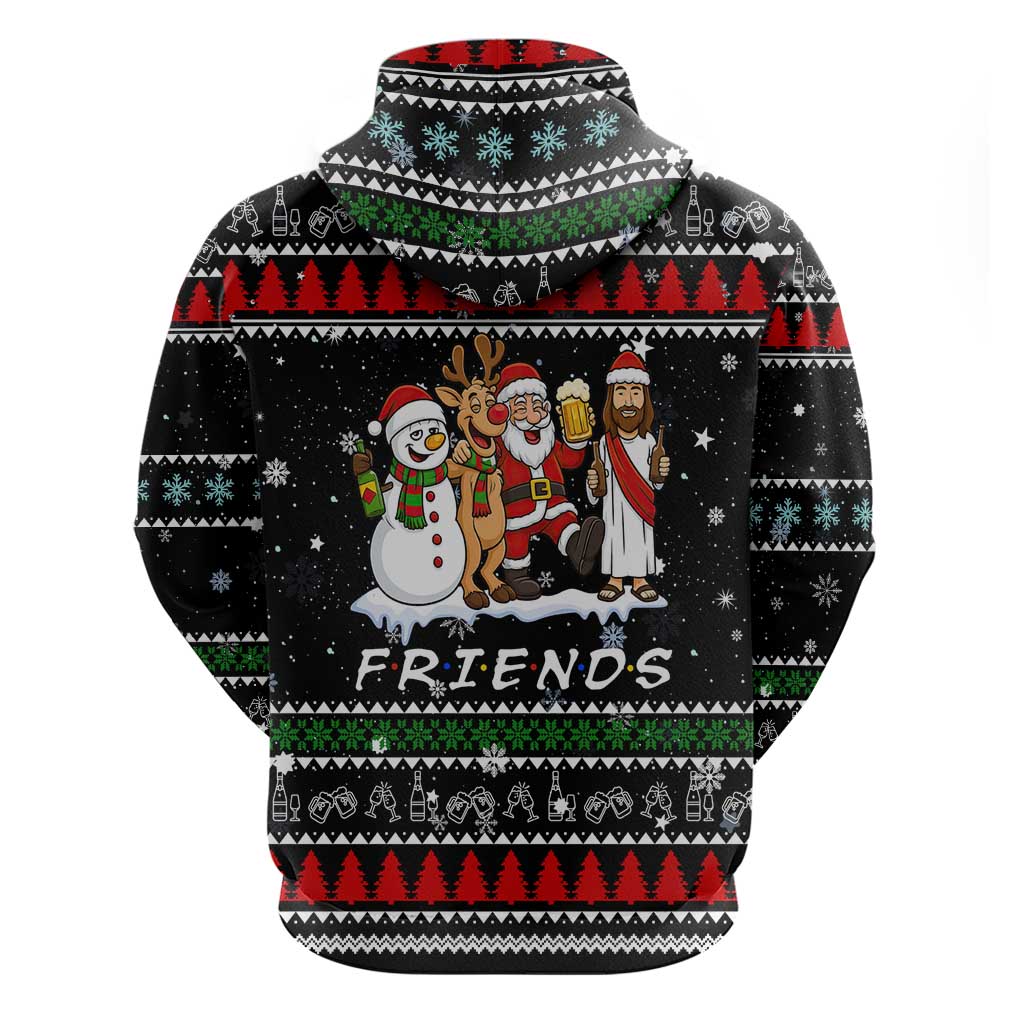 Santa Claus Jesus Friend of Christmas Zip Hoodie Xmas Holiday Patterns - Wonder Print Shop