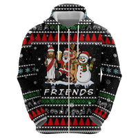 Santa Claus Jesus Friend of Christmas Zip Hoodie Xmas Holiday Patterns - Wonder Print Shop