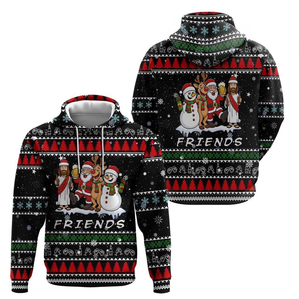 Santa Claus Jesus Friend of Christmas Zip Hoodie Xmas Holiday Patterns - Wonder Print Shop