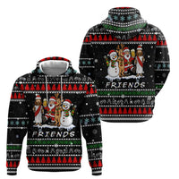 Santa Claus Jesus Friend of Christmas Zip Hoodie Xmas Holiday Patterns - Wonder Print Shop