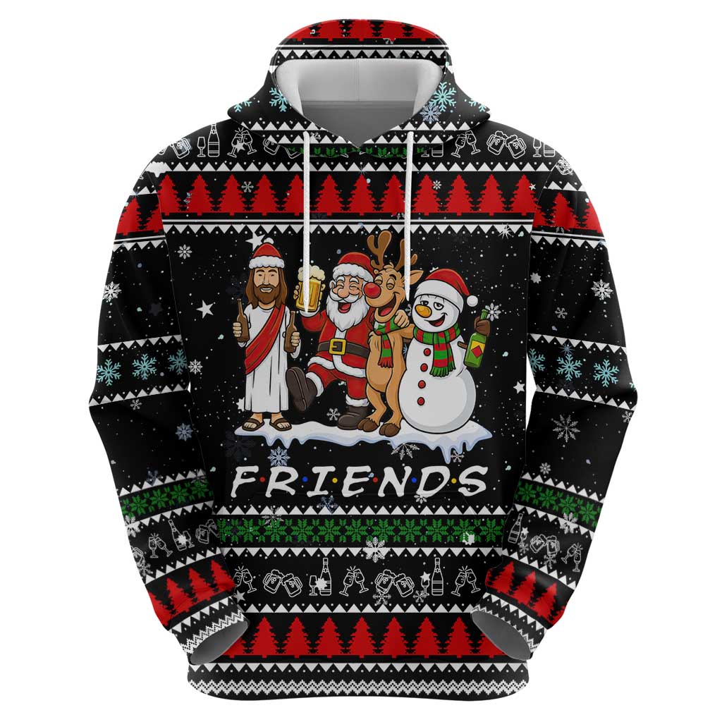 Santa Claus Jesus Friend of Christmas Zip Hoodie Xmas Holiday Patterns - Wonder Print Shop