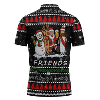 Santa Claus Jesus Friend of Christmas Zipper Polo Shirt Xmas Holiday Patterns - Wonder Print Shop