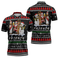 Santa Claus Jesus Friend of Christmas Zipper Polo Shirt Xmas Holiday Patterns - Wonder Print Shop
