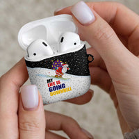 Santa Claus Ski My Life Is Going Downhill Christmas AirPods Case Xmas Holiday Patterns - Wonder Print Shop