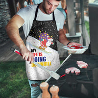 Santa Claus Ski My Life Is Going Downhill Christmas Apron Xmas Holiday Patterns - Wonder Print Shop