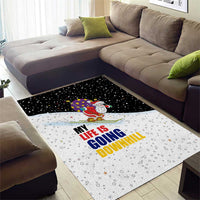 Santa Claus Ski My Life Is Going Downhill Christmas Area Rug Xmas Holiday Patterns - Wonder Print Shop