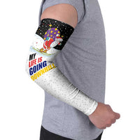 Santa Claus Ski My Life Is Going Downhill Christmas Arm Sleeves Xmas Holiday Patterns - Wonder Print Shop