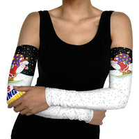 Santa Claus Ski My Life Is Going Downhill Christmas Arm Sleeves Xmas Holiday Patterns - Wonder Print Shop