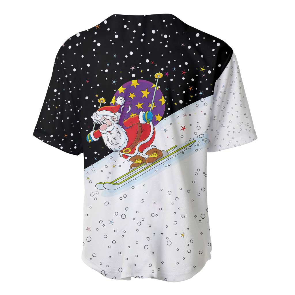 Santa Claus Ski My Life Is Going Downhill Christmas Baseball Jersey Xmas Holiday Patterns - Wonder Print Shop