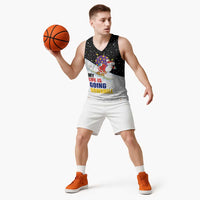 Santa Claus Ski My Life Is Going Downhill Christmas Basketball Jersey Xmas Holiday Patterns - Wonder Print Shop