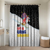 Santa Claus Ski My Life Is Going Downhill Christmas Bathroom Set Xmas Holiday Patterns - Wonder Print Shop