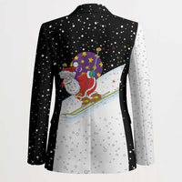 Santa Claus Ski My Life Is Going Downhill Christmas Blazer Xmas Holiday Patterns - Wonder Print Shop