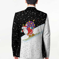 Santa Claus Ski My Life Is Going Downhill Christmas Blazer Xmas Holiday Patterns - Wonder Print Shop