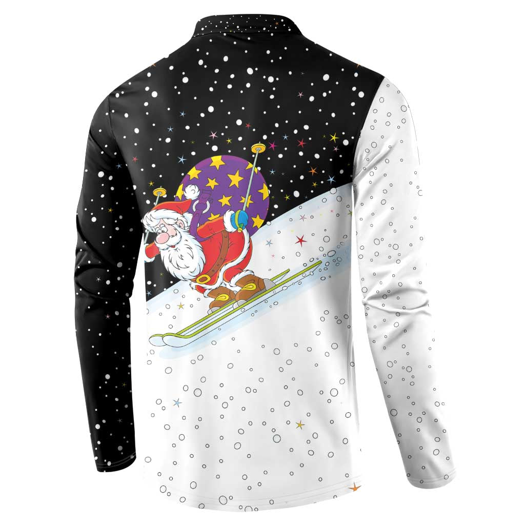 Santa Claus Ski My Life Is Going Downhill Christmas Button Sweatshirt Xmas Holiday Patterns - Wonder Print Shop