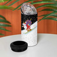 Santa Claus Ski My Life Is Going Downhill Christmas 4 in 1 Can Cooler Tumbler Xmas Holiday Patterns - Wonder Print Shop