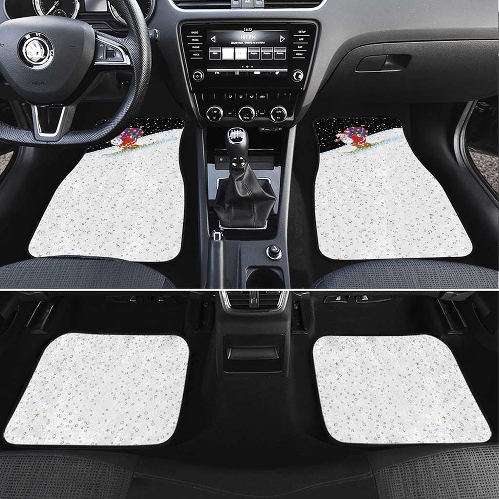 Santa Claus Ski My Life Is Going Downhill Christmas Car Mats Xmas Holiday Patterns - Wonder Print Shop