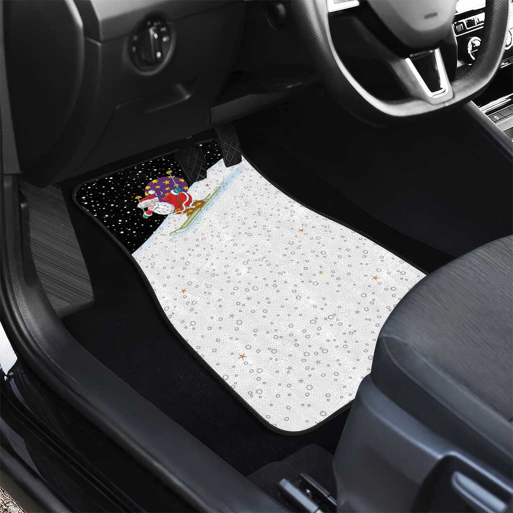 Santa Claus Ski My Life Is Going Downhill Christmas Car Mats Xmas Holiday Patterns - Wonder Print Shop